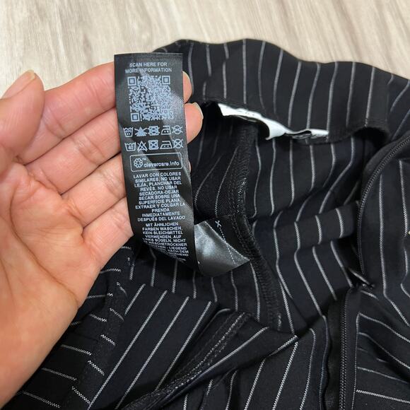 ASOS DESIGN Women’s Tailored Slim Pinstripe Pants Size 2 Side Zip Slit & Raw Hem - Picture 13 of 13